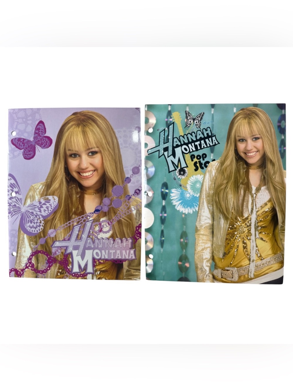 Hannah Montana 2 Folders Disney Vintage